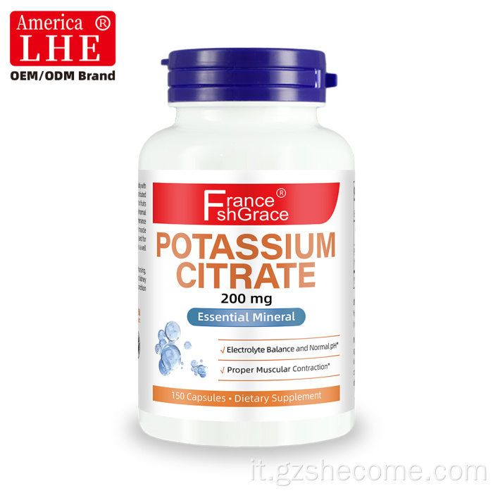 Equilibrio elettrolitico delle capsule di citrato di potassio Shecome